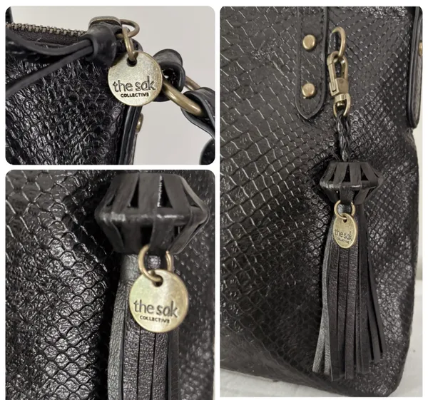 The Sak black leather embossed crossbody tote - Image 16