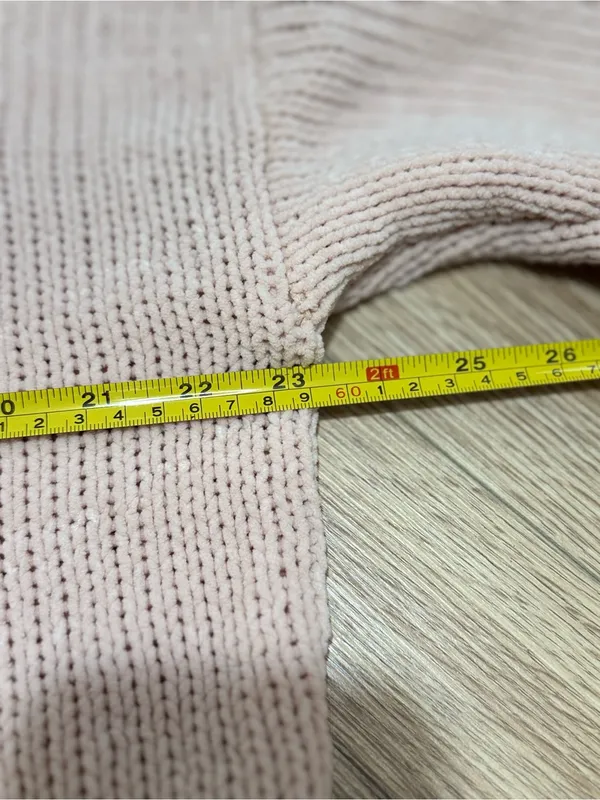 Aerie‎ Chenille Oversized Turtleneck Sweater Womens XS Blush Pink Soft Knit - Image 4
