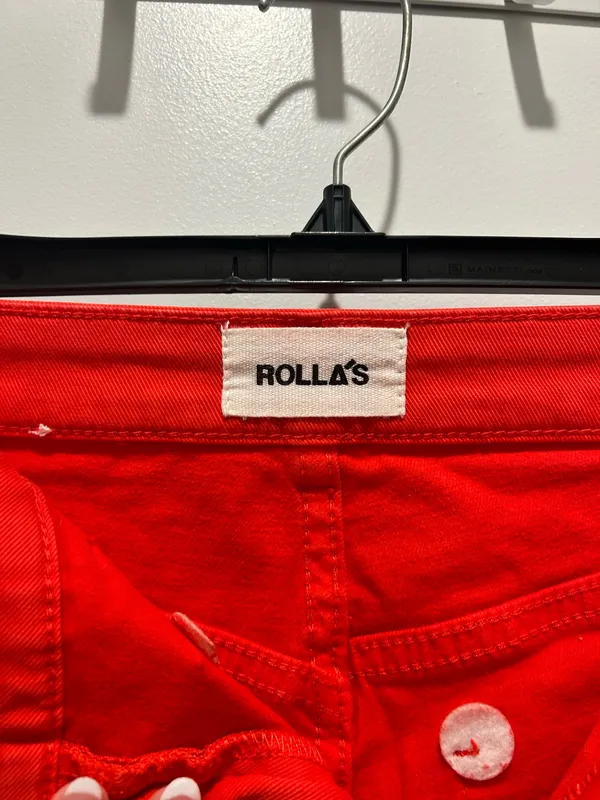 Red Wide-Leg Rollas Jeans - Image 4