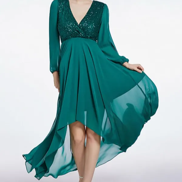 Elegant Green Sequin Dress Blue Size 2X - Image 5