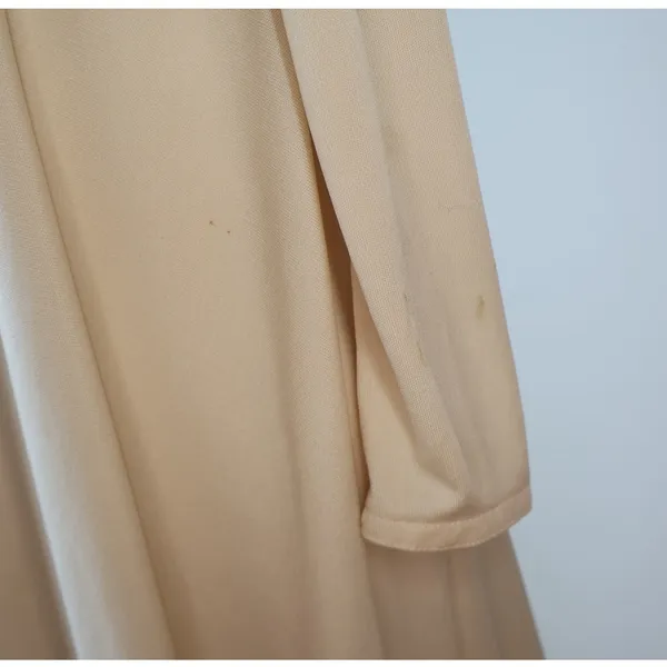 1974 Vintage Bianchi Silk Qiana Wedding Gown Lace Pearl Hood Veil Bridal Dress - Image 14