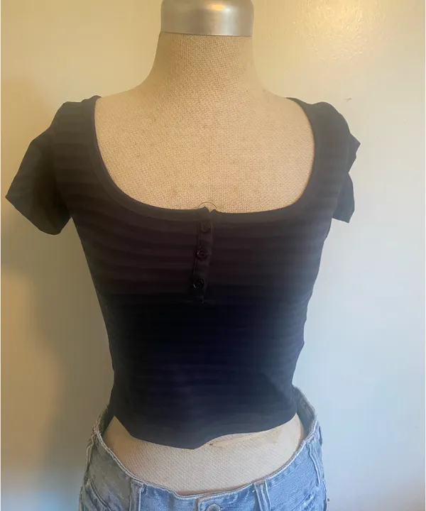 Black and Blue crop top - Image 2