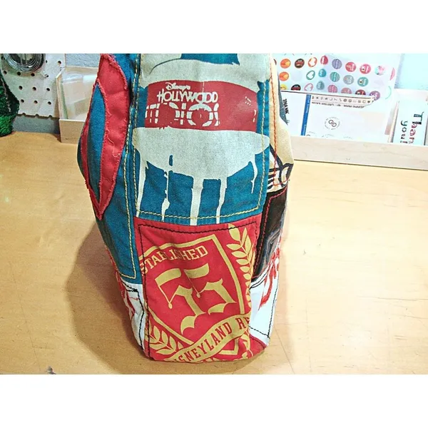 Walt Disney World Parks The Happiest Place on Earth Patchwork Tote Bag Rare - Image 4