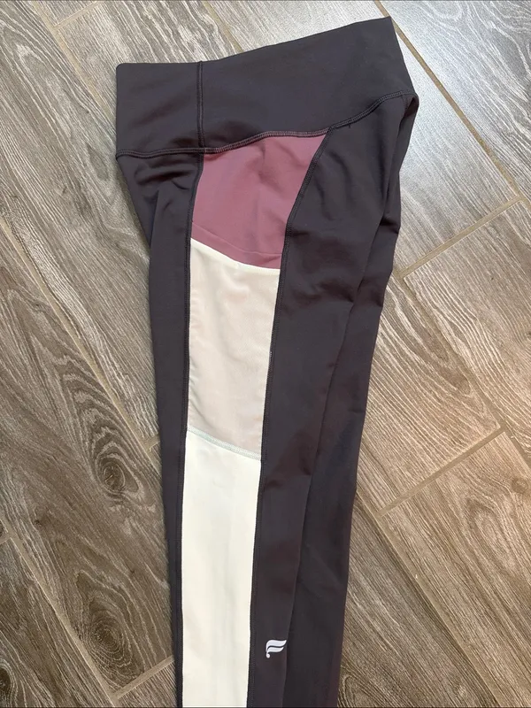 Fabletics On-The-Go Powerhold Colorblock high waisted Leggings XS Gray w/pockets - Image 4