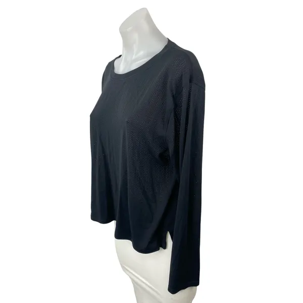 Lululemon Black Crew Neck Long Sleeve Yoga Athletic Activewear T-Shirt Top Sz 14 - Image 2