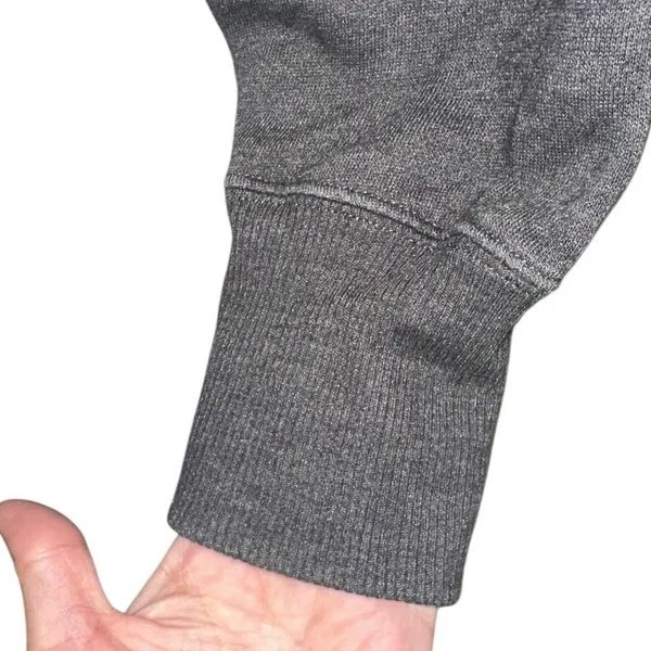 Aerie Gray Turtleneck Sweatshirt Small Oversized‎ Pullover Lounge Top Raw Hem - Image 2