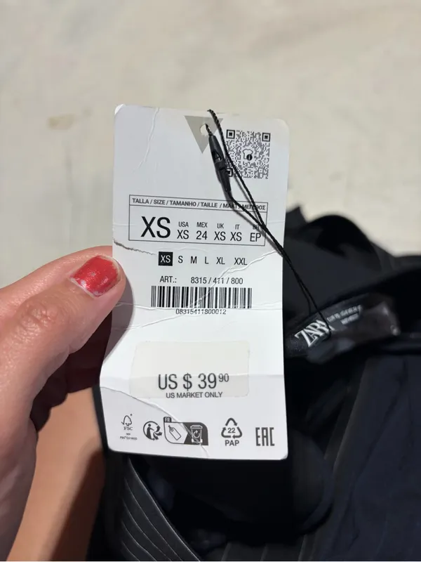 Zara NWT pinstripe crop top XS MSRP$40 - Image 5