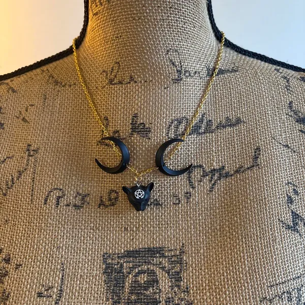 Boutique Moon and Cat Necklace - Image 2