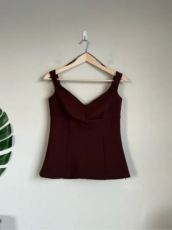 Zara Off the Shoulder Brown Structured Top - Image 4