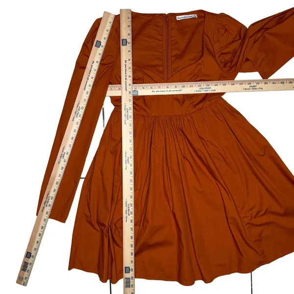 Abercrombie‎ & Fitch S Tall Sweetheart Neck Babydoll Mini Dress Poplin Pockets - Image 8