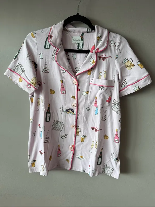 Bed Head PJs Women’s Pink Let’s Do Brunch Shorty Pajama Set Size Small - Image 3