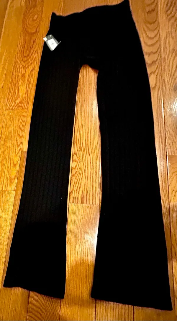 Primark NWT black High Waist Flared Front Slit Stretchy Black leggings - Image 6