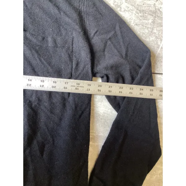 Quince Mongolian Cashmere Button Down Sweater Black Mock Neck Cardigan Large - Image 2