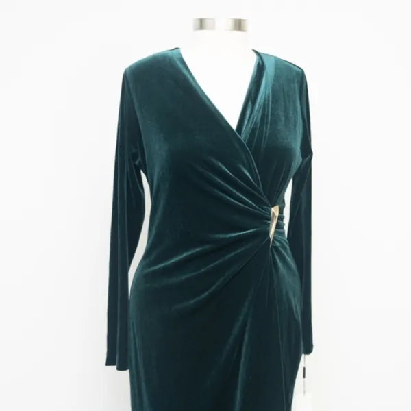Calvin Klein. Lux Velvet Wrapped Dress‎ - Image 8