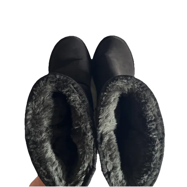 UGG Classic Tall Winter Snow Boots Women's size 9 Black Suede Sheepskin S/N 5815 - Image 6