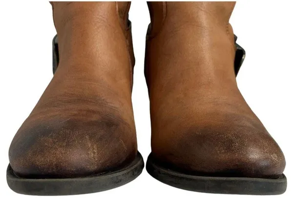 Vince Camuto Boots Womens 6 Bedina 2 Leather Tall Western Boho Buckle Brown - Image 2