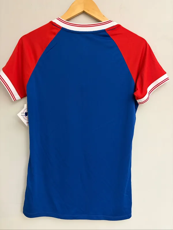 MLB Chicago Cubs V‑Neck Raglan Top in Blue & Red size M - Image 6
