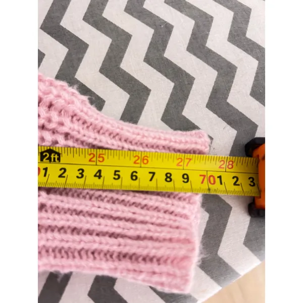 Pink Chunky Knit Button-Up Cardigan Sweater – Size Large Description: - Image 3
