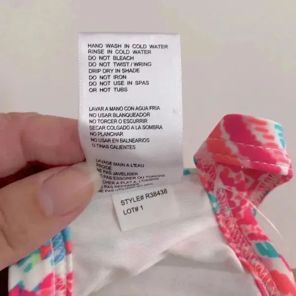 NWT 34B/C Coco Rave halter push-up bikini top hot pink orange ruched middle‎ - Image 8
