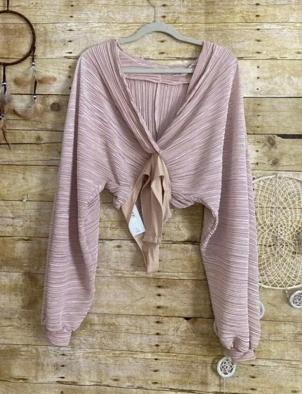 NWT Elegant Pleated Bodysuit  - Image 4