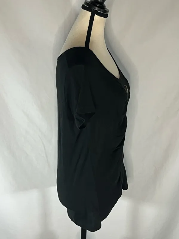 Harley Davidson Large Alefs Wichita KS Ruched Front Scoop Neck Women’s Shirt L - Image 6