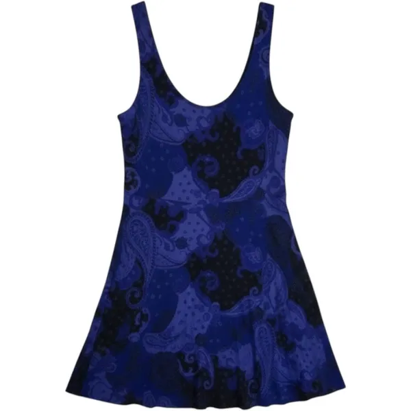 Express Blue Paisley Dress Women Size L - Image 2