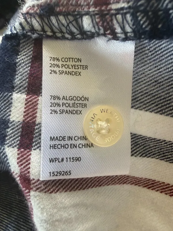 Weatherproof Vintage stretch blue and white long sleeve collared button down shirt S - Image 8