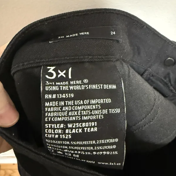3x1‎ Baby Boot Black Frayed Hem Jeans Size 24 - Image 6