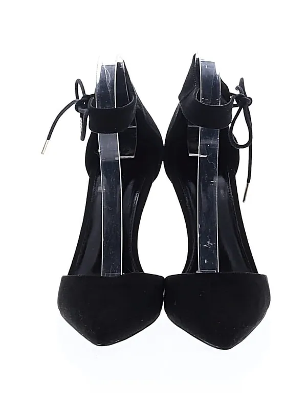 NWOT Forever 21 black ankle strap tie pointed heels. Size 8. - Image 3