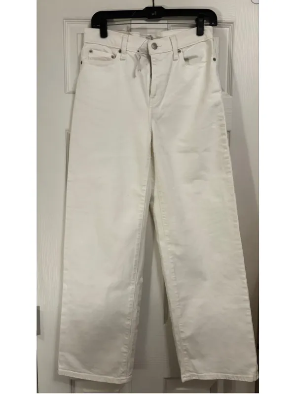 Banana Republic White Wide Leg Jeans Size 27 - Image 2