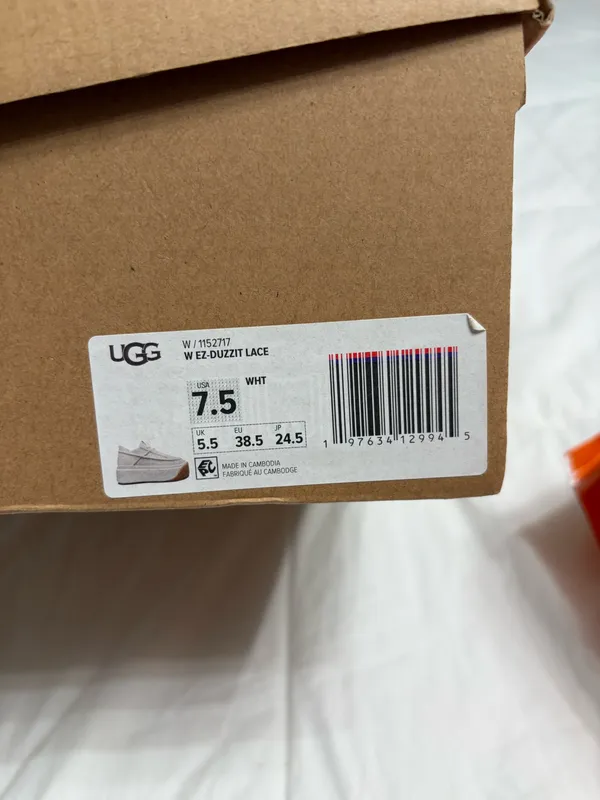 UGG EZ Duzzit Lace Sneakers Off-White 7.5 - Image 2