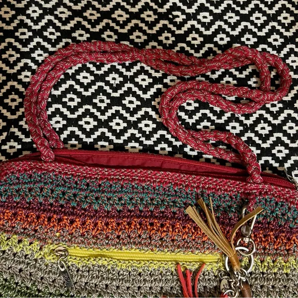 The Sak Lumi Crochet Rainbow Striped Purse - Image 3