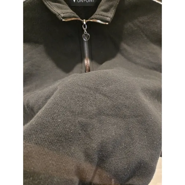 ​Victoria's Secret Bling Rhinestone Size M Crop Quarter Zip Sweatshirt Womens - Image 4