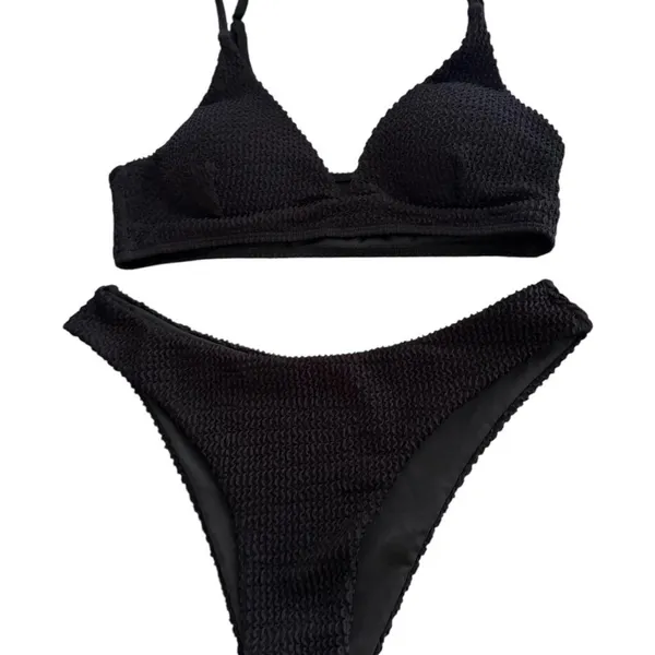 SHEIN Black Bikini Set Sleek Minimalist Design - Image 4