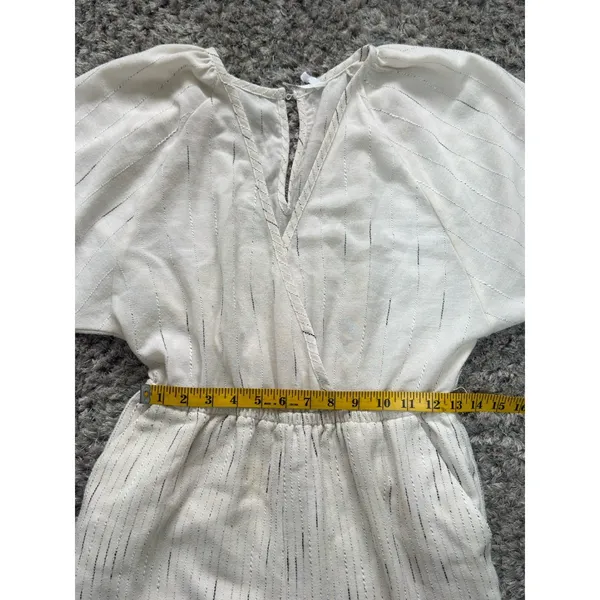 Anthropologie Feather Bone Soleil Ivory Stripe Textured Jumpsuit Women’s Size S - Image 14
