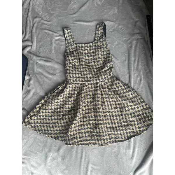 BCBGMAXAZRIA Unbranded Houndstooth Pinafore Dress SIZE M - Image 6