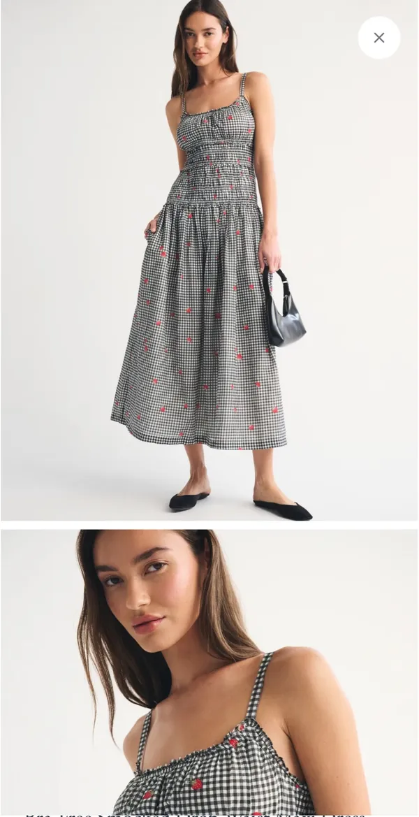 Bra free smocked drop waist maxi dress Abercrombie and fitch - Image 2