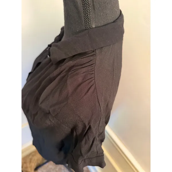 Madewell Central Drapey Shirt in True Black #F9367 Short Sleeve Button Blouse - Image 4