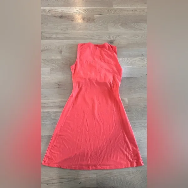 Prana twist front sleeveless dress coral pink size large - Image 7