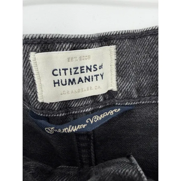 Citizens of Humanity Annabelle Shorts 28 Black Distressed High Rise Denim Cutoff - Image 7
