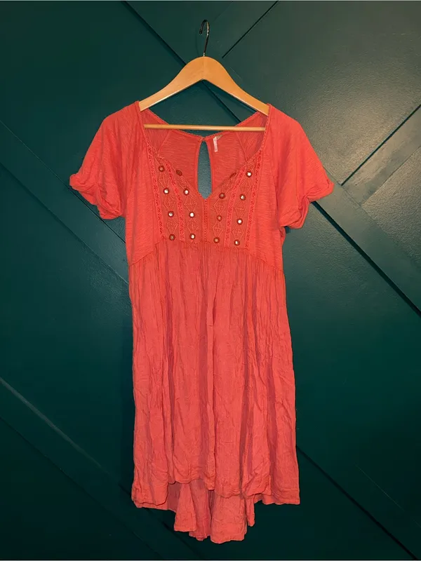 Free People Dress Size Small 100% Cotton Embroidered Flowy Lightweight Boho - Image 2