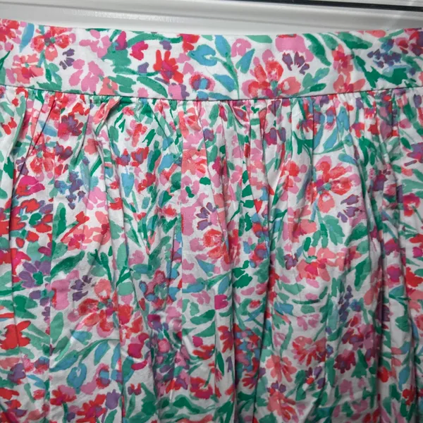 NWT J.Crew Womens Floral Bubble Hem Skirt White Pink Green Size S cottage 2024 - Image 3