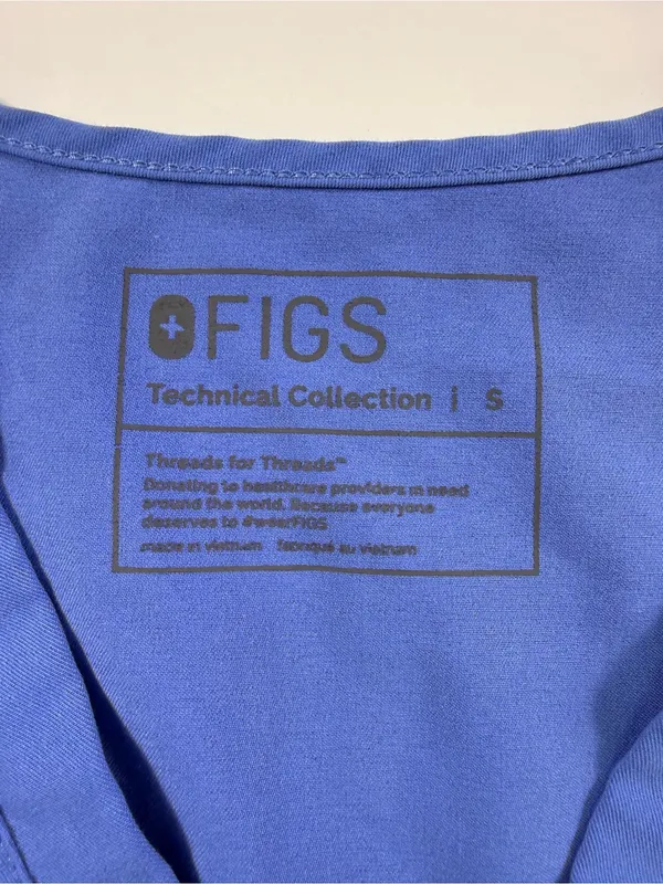 FIGS Classic V-Neck Medical Scrub Top - Blue - Image 6