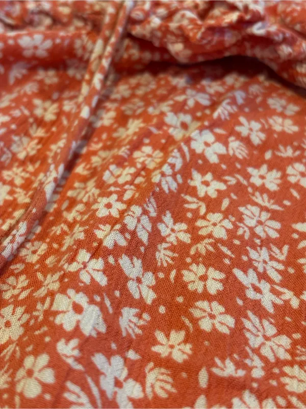Billabong Terracotta Ditsy Floral Smocked Ruffle Midi Sundress Size S - Image 6