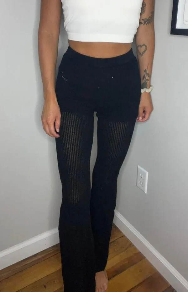 Glassons Black Knit Flare Pants - Image 5