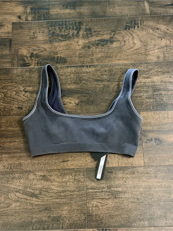 NWT Nike x Skims Ribbed Seamless Micro Scoop Bra - Obsidian/Armor - Image 2