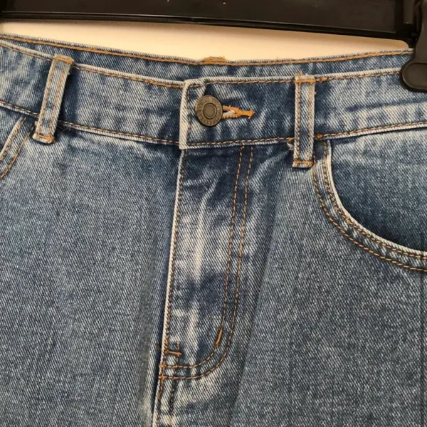 Brandy Melville John Galt Denim Jean Mini Skirt Dark Blue Size Medium - Image 4