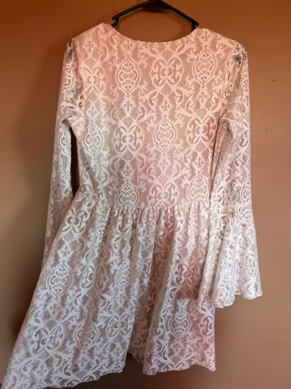 White Lace Dress Size M - Image 2