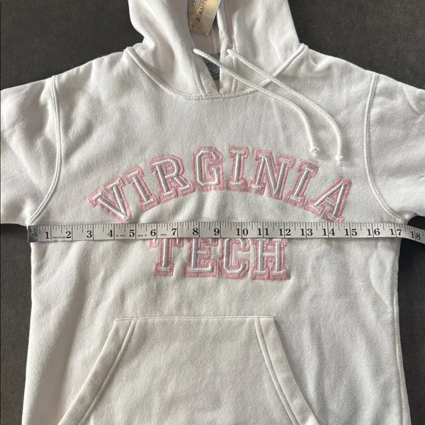 J. America Women’s Virginia Tech White College Hoodie Embroidered Size S NEW - Image 8