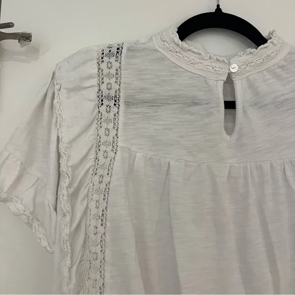 Free People Le Femme White Top Blouse - Image 7